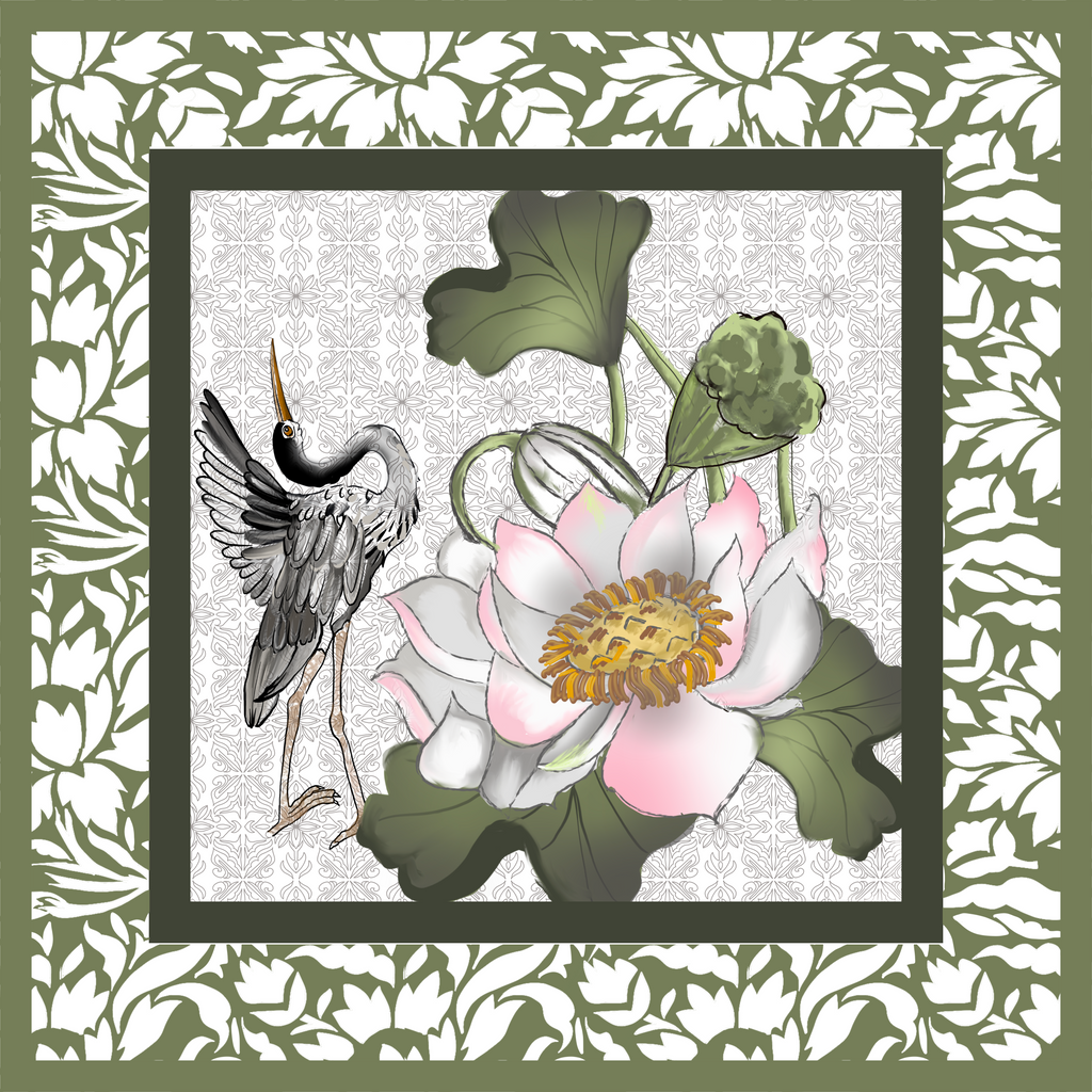Lotus and Heron Reverie