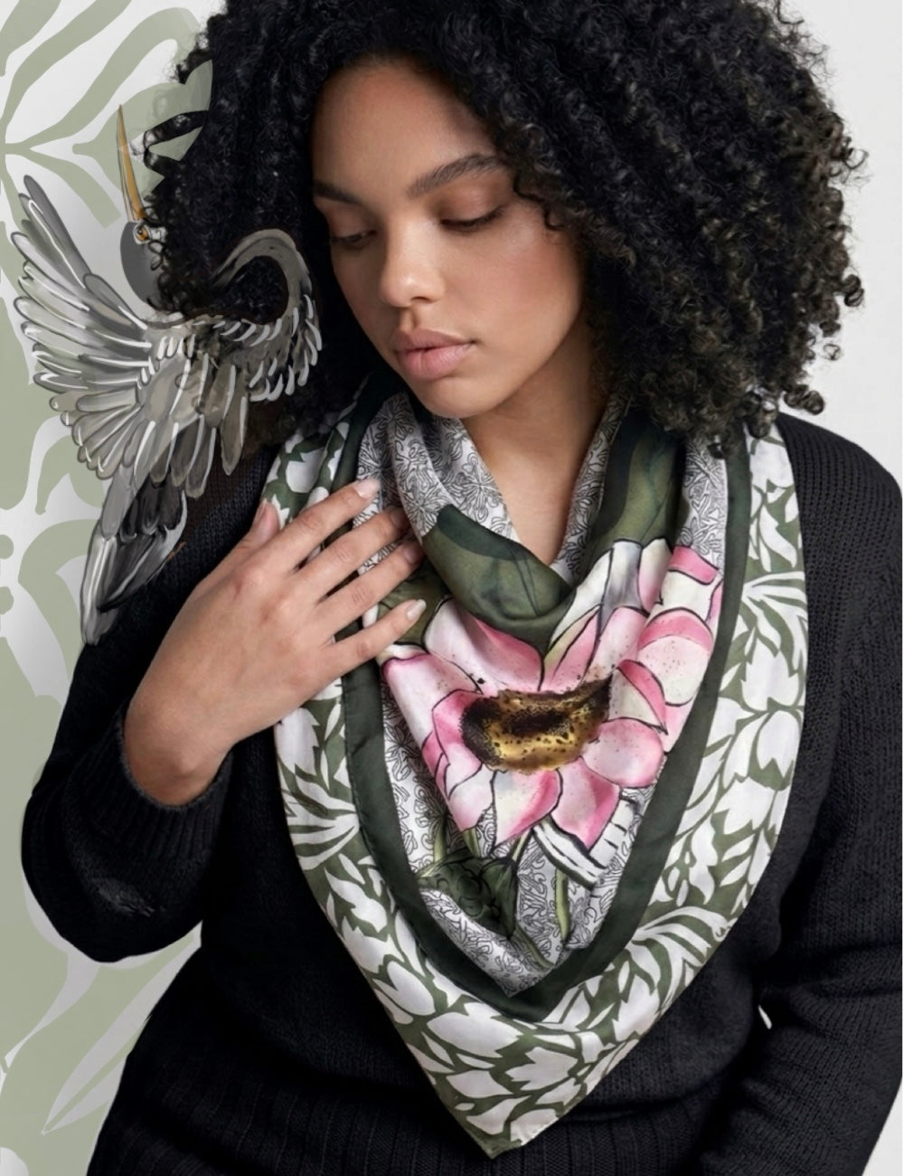 Lotus and Heron Reverie